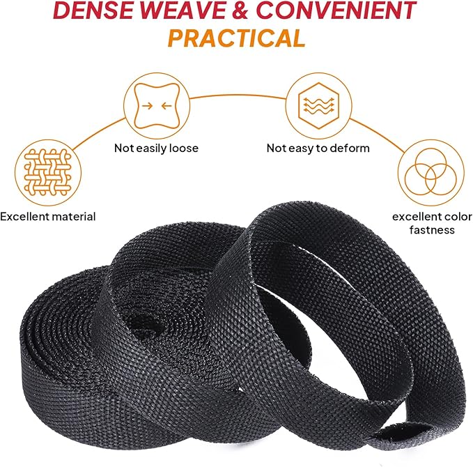 SUNNAREPOON Braided Heat Shrink Tubing Black 2 in 1 Automotive Shrinkable Cloth Wire Loom Hose Cover Management Protector (1/2"-15ft)