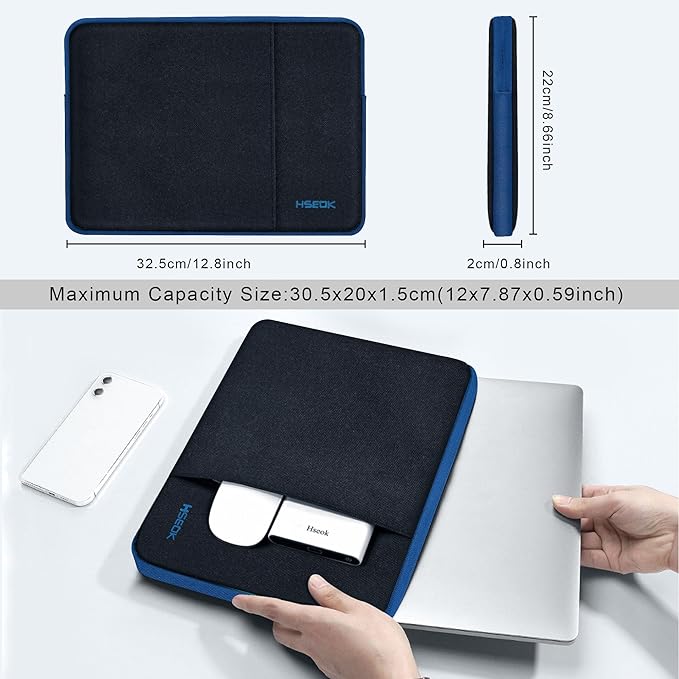 Hseok Laptop Case 13 Inch Sleeve Compatible with MacBook Air 13 M3 A3113 M2 A2681 M1 A2337 A2179 A1932/Pro 13 M2 M1 A2338 A2251 A2289 A2159 A1989 A1706 A1708, Classic Carry on Case,B02K03