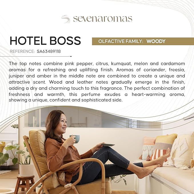 SevenAromas Hotel Scent Diffuser Oil, Luxury Hotel-Inspired Essential Oil for Aromatherapy & HVAC Diffusers – Premium Dropper Bottle - 145 ml 5 FL oz (Hotel boss)
