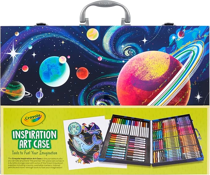 Crayola Inspiration Art Case Space Coloring Set (140pcs), Art Kit for Kids, Crayons, Markers, Pencils, Holiday for Boys & Girls, Ages 5, 6, 7 [Amazon Exclusive]