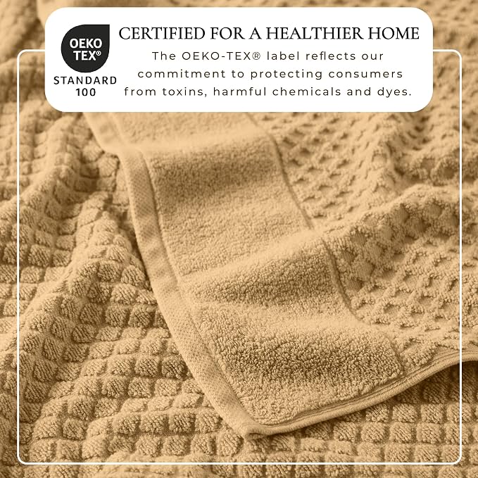 Great Bay Home Hand Towels - 100% Cotton 6 Pack 26x16 Hand Towel Set - Absorbent, Durable, Quick-Dry Towels for Bathroom (Sand)
