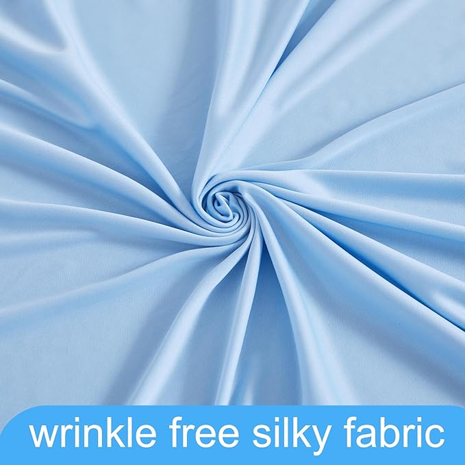 Baby Blue Backdrop Curtain for Baby Shower Parties Wrinkle Free Light Blue Curtains Backdrop Drapes Fabric Decoration for Birthday Party Photography 5ft x 7ft,2 Panels