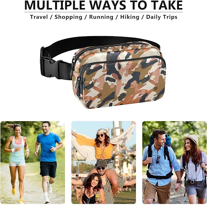 Color Leopard Fanny Pack for Women Men Water Resistant Fashion Waist Packs with Adjustable Strap Belt Bag for Travel Workout Jogging Hiking 21220406