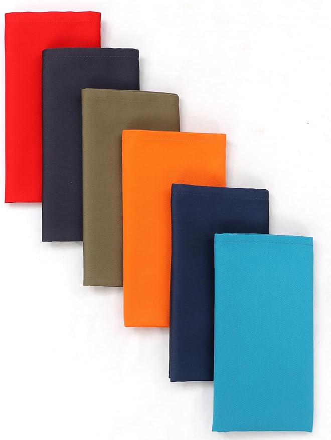 Zoyer Cloth Napkins Set of 12, 18x18 Inches Cotton Enrich Napkins Cloth ‎Washable, Soft & Durable Dinner Napkins for Parties, Wedding, Christmas, ‎Thanksgiving & Everyday Use - Mulitcolor 1 Each