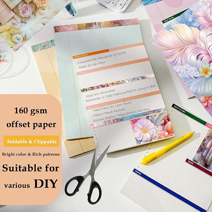 Scrapbook Paper,24 Sheets 6"x 6" Decorative Papers,Single-Sided Vivid Origami Decoupage Paper for Card Making,DIY Album, Hand Account & Travel Diary Craft Projects,Pearl Books