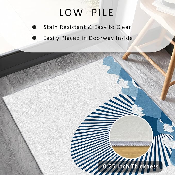 Boho Sunshine Runner Rug 3x11, Japanese Landscape Design, Modern Coastal Area Rug, Washable Carpet Runner for Bedroom, Standard Hallways, Kitchen Walkway, Dining Room Sideboard