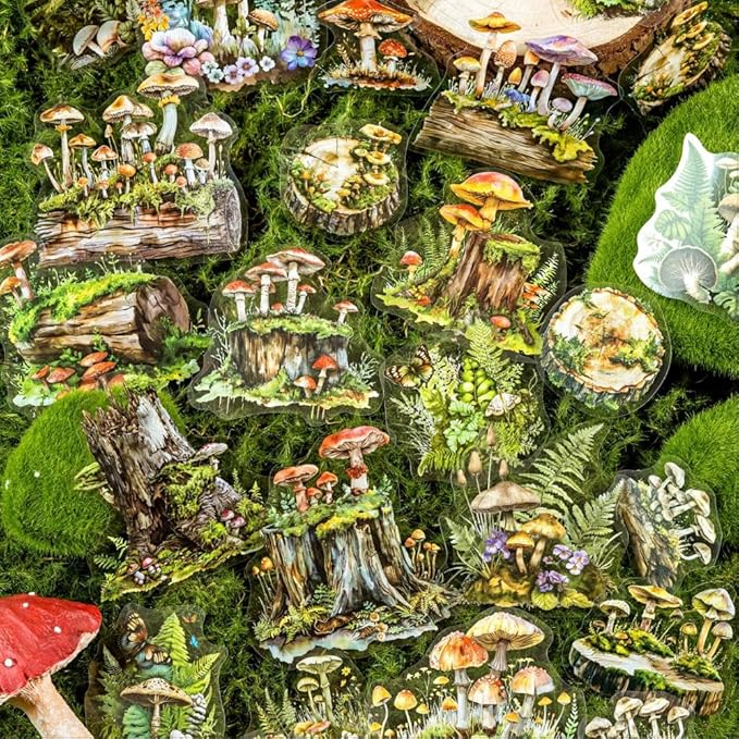 Nature Landscape Scrapbooking Sticker Set, 240 Pieces, 6 Themes Transparent PET Stickers for Journaling, Junk Journal Supplies, Planner, Collage, Bujo, Mixed Media, DIY Crafts Arts