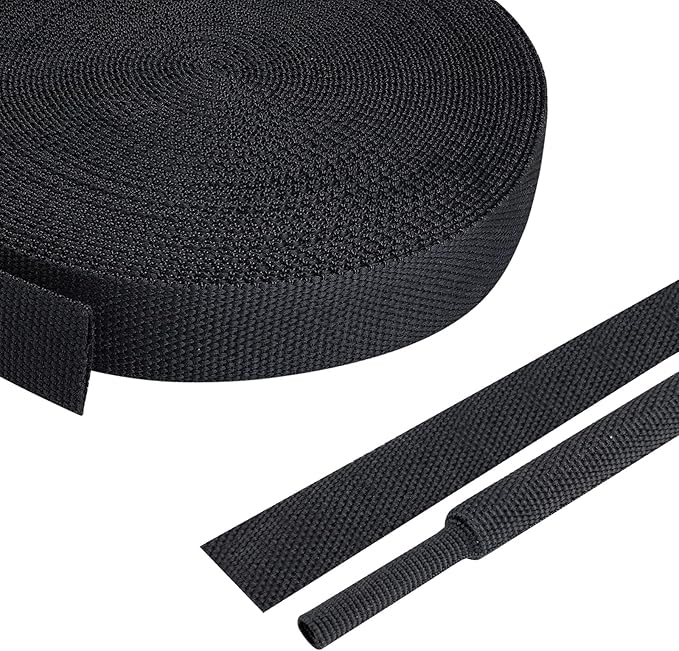 FOURUB 2:1 Ratio Flat Heat Shrinkable Braided Sleeving,Electrical Insulating Tubing,Durable Automotive Fabric Harness Shrinking Sheath (1/2"-20ft)