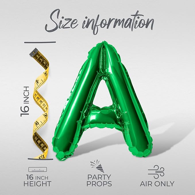 Letter Balloons - LOVE IS IN THE AIR 16" Inch Alphabet Letters Foil Mylar Balloon Valentines Day Party Banner (Green)