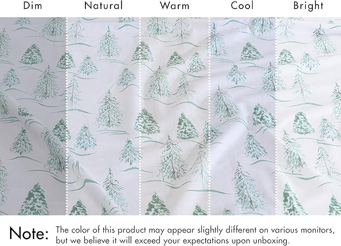 RUVANTI Flannel Sheets Queen Size - 100% Cotton Double Brushed Bed Sheets, Deep Pockets 16 Inches Queen Sheet Set, All Seasons Breathable & Extra Soft - Warm & Cozy, 4 Piece, Alpine Serenity