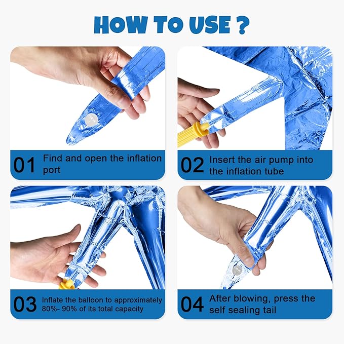 Blue Star Balloon,16Pcs Light Blue Star Foil Balloons Set with 22Inch Explosion Spike Cone Balloons and 10Inch Quadrangle Helium Balloon for Birthday Wedding Baby Shower Party Decorations