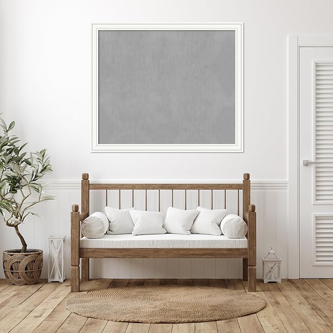 Amanti Art White Framed Magnetic Board 45x53 Oversize Vision Board for use with Magnets, 100% Metal Sheet to Display Items as Office Decor or for Home Organization in mudroom, Kitchen or Kids Room