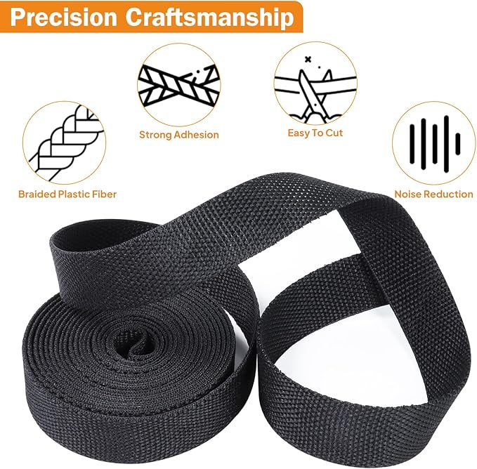 FOURUB 2:1 Ratio Flat Heat Shrinkable Braided Sleeving,Electrical Insulating Tubing,Durable Automotive Fabric Harness Shrinking Sheath (1-3/8"-20ft)
