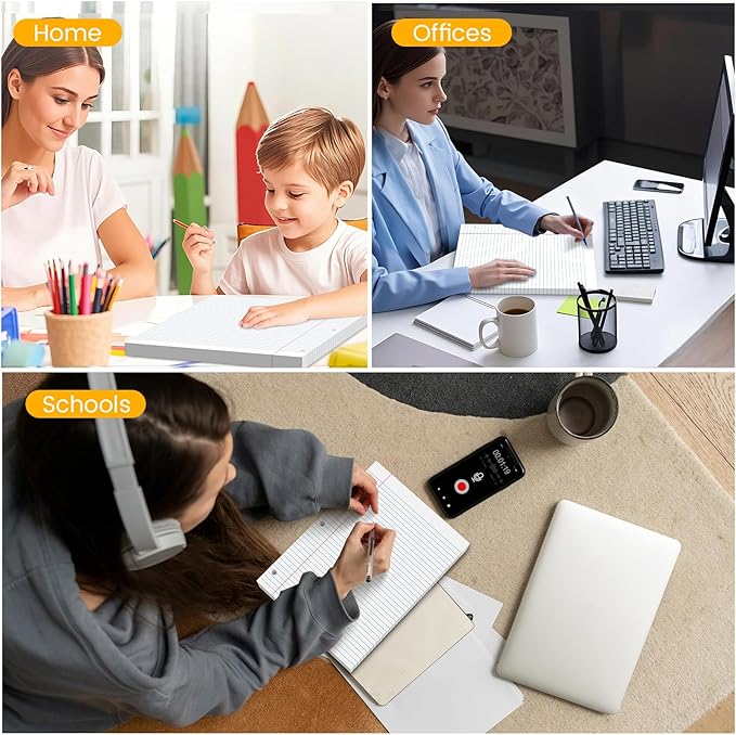 3-Pack White Loose Leaf Paper 390 Sheets Filler Paper 8 * 10.5 College Ruled 3-Hole Punched for 3-Ring Binders Notebook Lined 8" x 10.5"