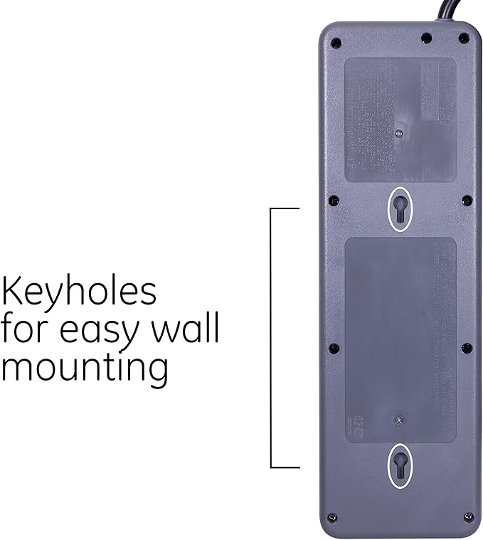 GE 37746 Ultra Pro Surge Protector 10 Outlets 4' Cord, Black