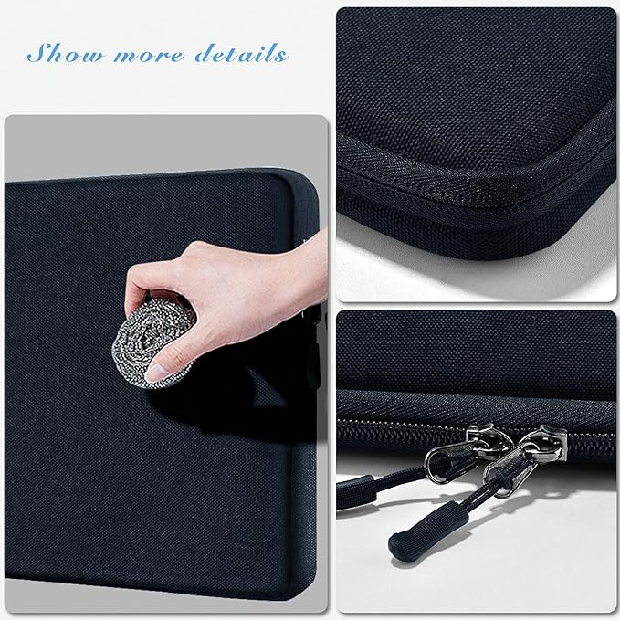 Hseok Laptop Sleeve 15 inch Case with Side Pocket Compatible with MacBook Air 15" M3 M2, Mac Pro 15“, Surface Laptop 15, XPS 15 and Most 14-15 inch Notebooks Chromebooks Tablets,B01K01