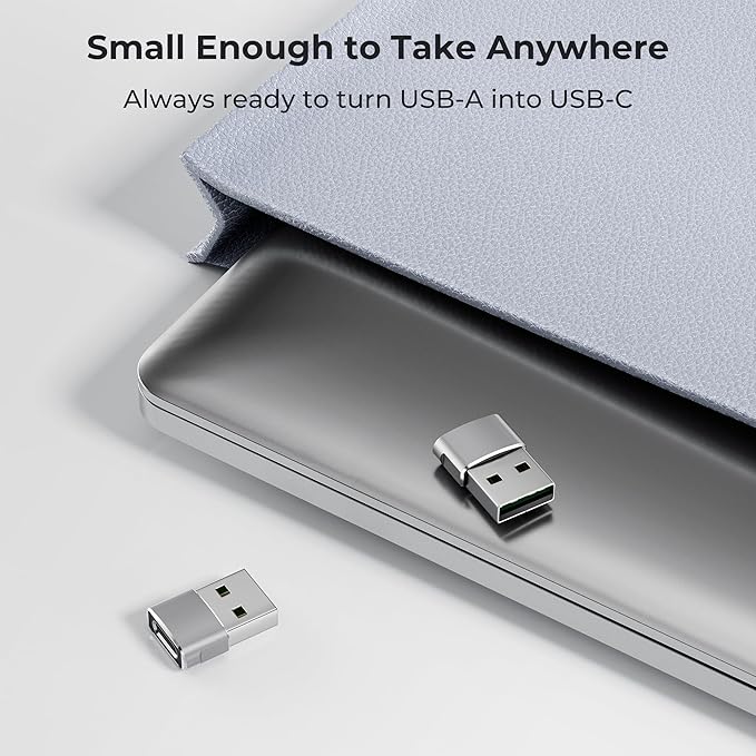 Basesailor USB to USB C Adapter 2 Pack,Type C Female A Male Charger Converter for Apple Watch Ultra iWatch 8 7 SE,iPhone 15 14 13 12 Pro,Airpods 2,iPad 8th 9th 10th Air 4th 5th Mini 6th Generation,OTG