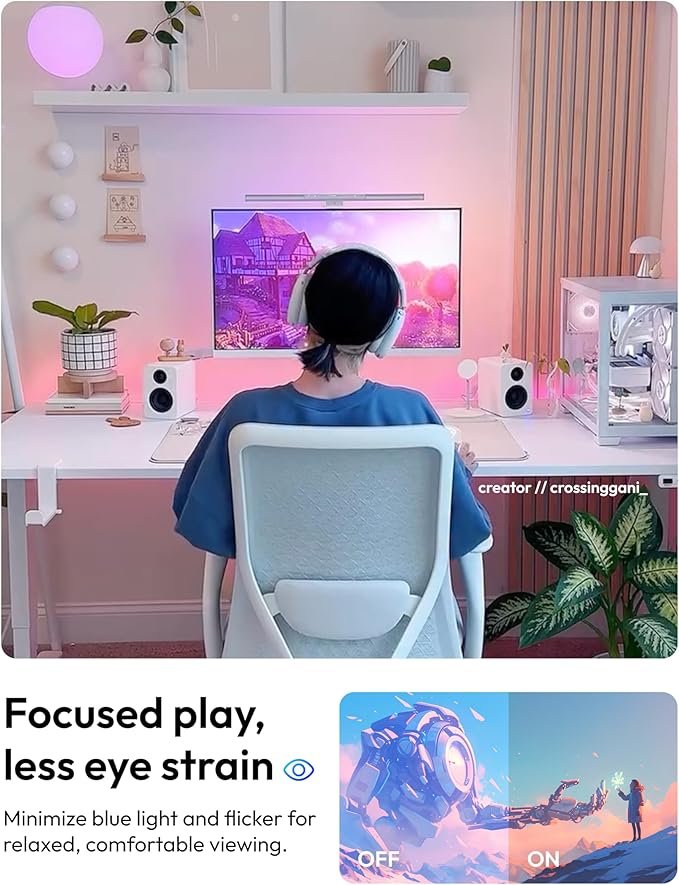 Pixio PX246 Wave White 24 inch 120Hz Refresh Rate FHD 1080p Resolution IPS Panel 4ms GTG Response Time Gaming Monitor with Adaptive Sync