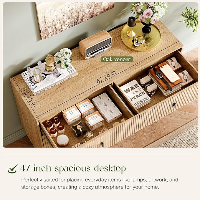 Chrangmay Modern Chest of Drawers with 6 Drawers,Deep Drawers,Clothes Organizer,Large Storage Cabinet for Living Room, Bedroom,Hallway,with Anti-Tipping Device,Wood