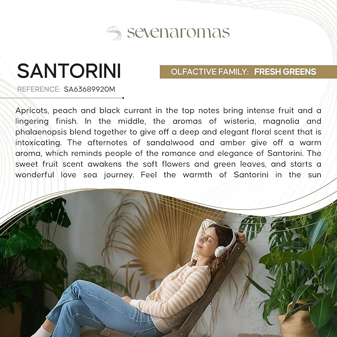 SevenAromas Hotel Scent Diffuser Oil, Luxury Hotel-Inspired Essential Oil for Aromatherapy & HVAC Diffusers – Premium Dropper Bottle - 145 ml 5 FL oz (Santorini)