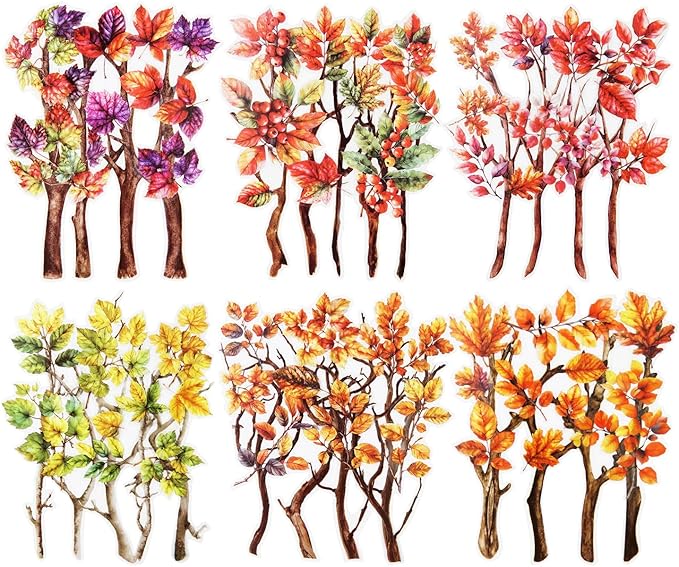 AuriicLeaf Foliage PET Sticker Set, 150PCS Leaf and Branch Stickers for Scrapbooking, Journaling, DIY Crafts, and Art Supplies