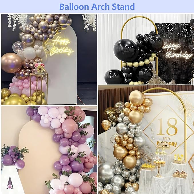 Metal Arch Backdrop Stand and Cover Set 7.2 ft, Wedding Arch Stand with White Cover for Party, Birthday, Wedding, Bridal Shower, Baby Shower (White, 7.2 ft)