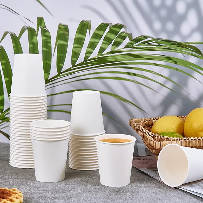 TV TOPVALUE 600 Pack 5 oz Paper Cups, Disposable Bathroom Mouthwash White Hot Drinking Cups for Home, School and Office