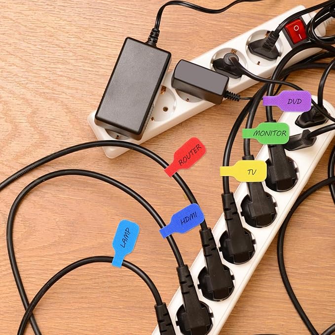 32 Pcs Cable Labels, Cord Labels for Electronics Multi Color Wire Cable Tags for Computers Cable Management and Identification