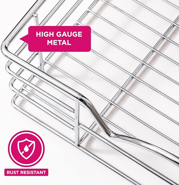 HOLDN’ STORAGE Heavy-Duty Premium Collection Pull Out Cabinet Organizer, Cabinet Drawer Slide Outs, Lifetime Limited Warranty - Basket Size 14" W x 21" D x 5" H, Anti-Rust Chrome Finish | Heavy-Duty, Premium Collection, Slide Out Caddy, Anti-Rust