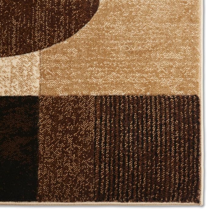 Home Dynamix Tribeca Jasmine Contemporary Geometric Area Rug, Brown/Red, 3'11"x5'2"