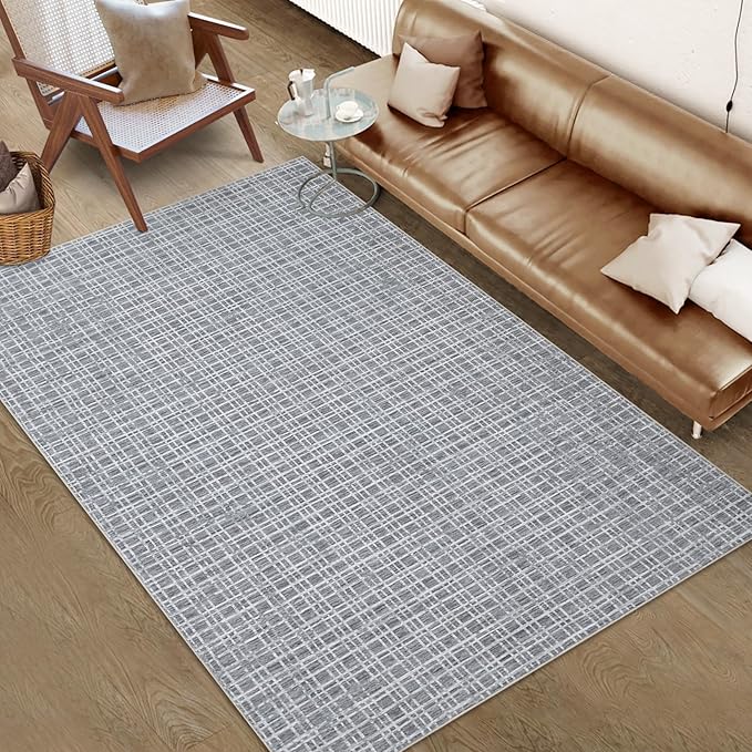 Living Room Rug 4x6 Area Rug Washable Modern Area Rug for Bedroom Aesthetic Entryway Rug Non Slip Accent Rugs with Rubber Backing Soft Low Pile Stain Resistant Carpet for Dining Room 4'x6'