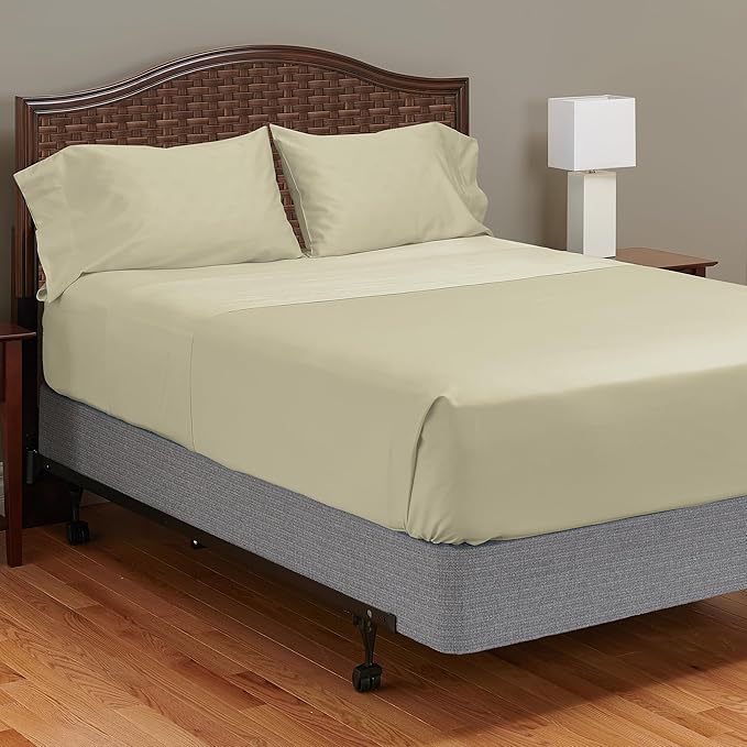 MyPillow Giza Dreams Bed Sheets, 100% Certified Giza Egyptian Cotton, Deep Pocket, Sateen Weave [Twin XL, Taupe]