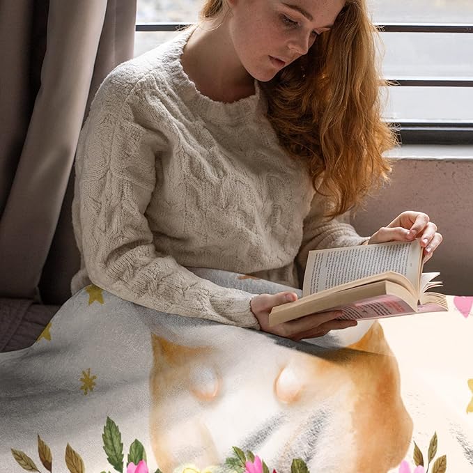 Just A Girl Who Loves Hamsters Blanket Lightweight Cozy Flannel Fleece Throw Blanket Best Gift Home Decor for Bed Couch Outdoor Camping 120"x90" King for Family
