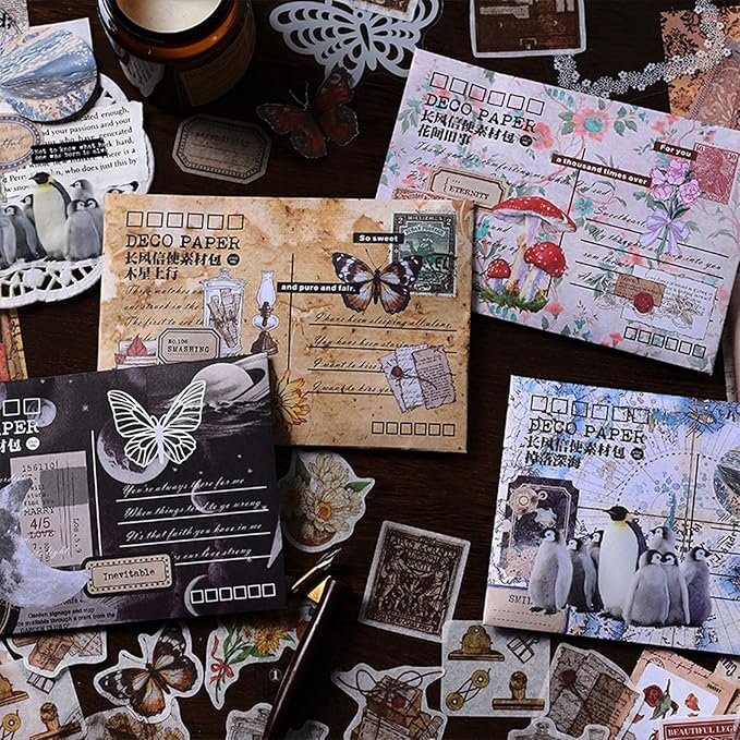 Esweny 100 PCS Vintage Ephemera Pack Journaling Scrapbooking Supplies Scrapbook Sticker Paper Kit for Junk Journal Planners Collage Craft Notebooks Decoupage Album (Sunflower)
