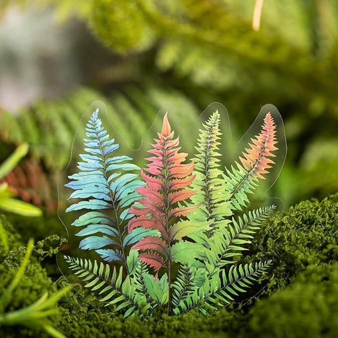 AuriicLeaf Fern Plant-Themed PET Sticker Set, 120Pcs Botanical Stickers for Scrapbooking, Journaling, Junk Journal Supplies, and DIY Crafts