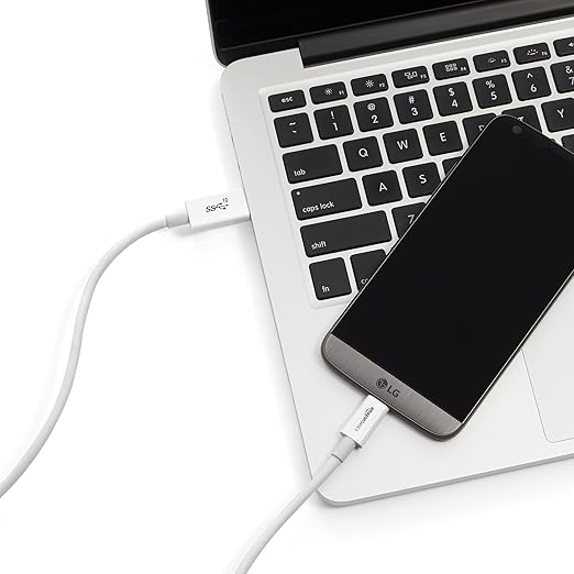 Amazon Basics USB-C to USB-A 3.1 Gen 2 High-Speed Charging Cable, 10Gbps, USB-IF Certified, for Apple iPhone 16/15, iPad, Samsung Galaxy, Tablets, Laptops, 3 Foot, White