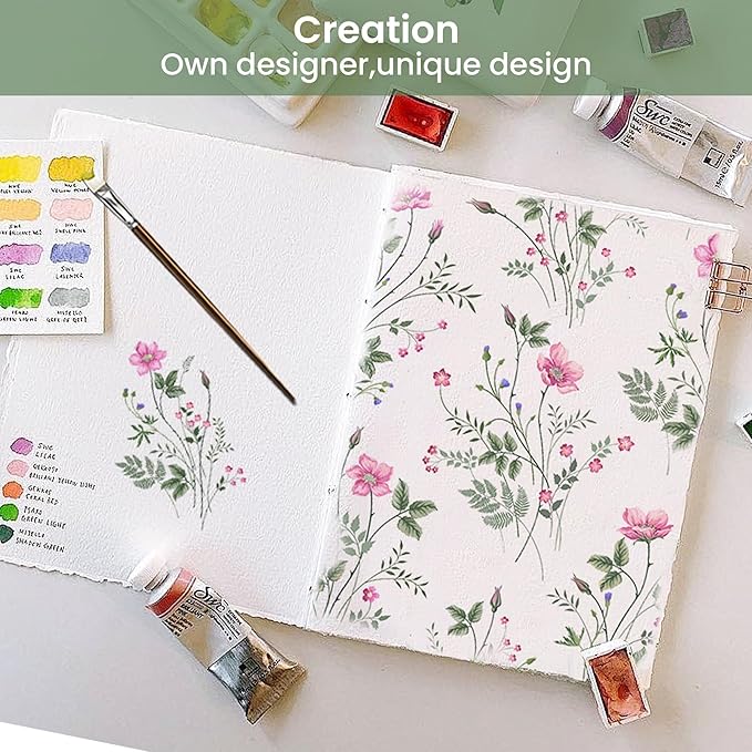 Softan Vintage Floral Full Bed Sheets, Cozy Microfiber Flower Printed Sheets with 15" Deep Pocket Fitted Sheet & Non-Slip Straps, Patterned Botanical Wildflower Sheets & Pillowcase Set
