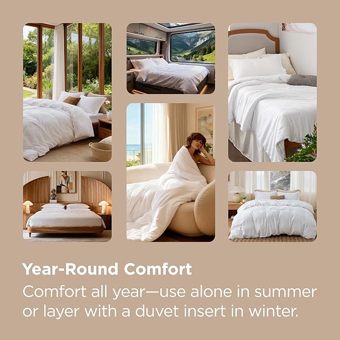Bedsure Duvet Cover Full Size - Soft Double Brushed Bedding Set for Kids & Adults, Zipper Closure, 3 Pieces, Includes 1 Duvet Cover (80"x90") & 2 Pillow Shams, NO Comforter, White