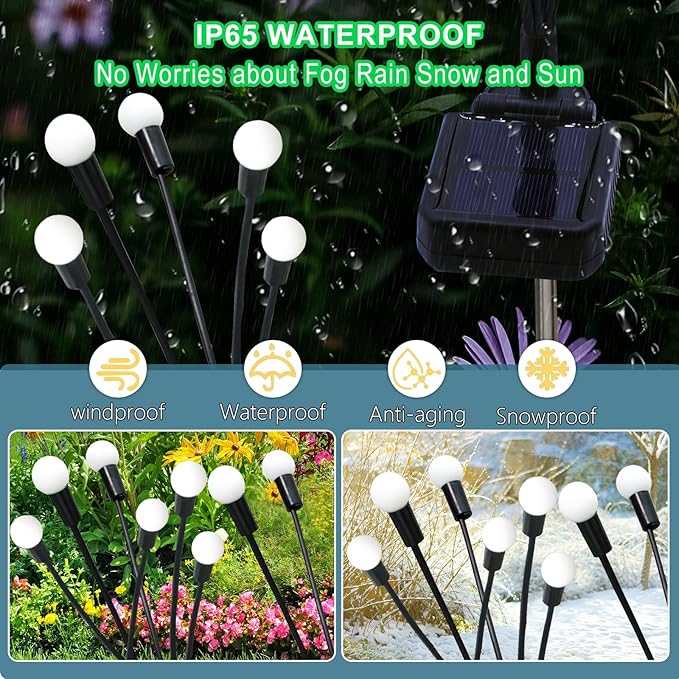 Kohlrabi Solar Garden Lights Outdoor, 4 Pack 40 LED Solar Purple Firefly Lights Waterproof, Sway by Wind, Halloween Swaying Light for Yard Patio Backyard Garden Planter Flower Bed Pathway Decoration