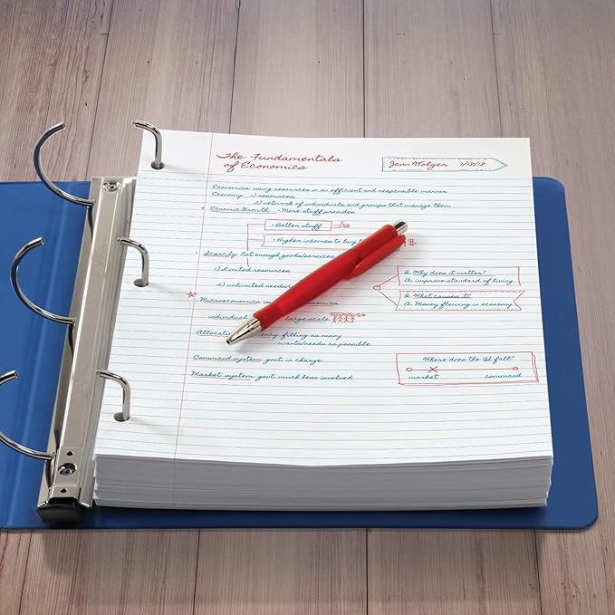 Oxford Filler Paper, 8 x 10-1/2 Inch Wide Ruled Paper, 3 Hole Punch, Loose Leaf Notebook Paper for 3 Ring Binders, 1000 Sheets