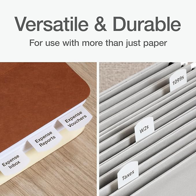 Redi-Tag Products - Redi-Tag - Laser Printable Index Tabs, 1 1/8 in, White, 100/Pack - Sold As 1 Pack - Create permanent professional-quality indexes. - Sturdy plastic self-adhesive tabs attach to any page. - Templates compatible with Windows version o...