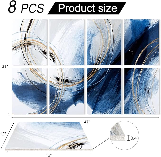 YPY Sound Proof Panels for Walls: Acoustic Panels 8 Pack 48"x32" Decorative Soundproof Padding Absorbing Noise Recording Studio Acoustic Treatment