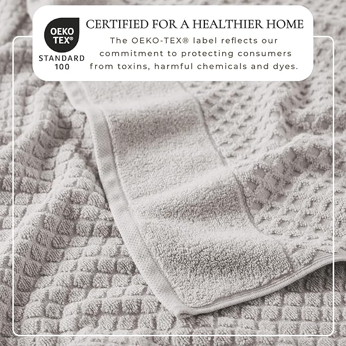 Great Bay Home Oversized Bath Sheets - 100% Cotton 2 Pack 68x35 Extra Large Towel - Absorbent, Durable, Quick-Dry Towels for Bathroom (Light Grey)