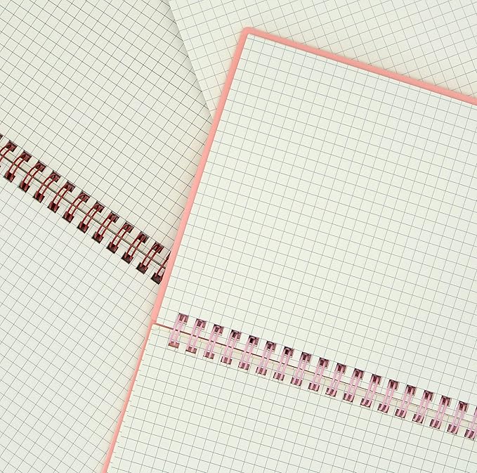 Yansanido Spiral Notebook, 6 Pcs A5 Thick Plastic Hardcover Graph Paper 6 Color 80 Sheets -160 Pages Journals for Study and Notes (6 colors, A5 5.7" x 8.3"-Grid)