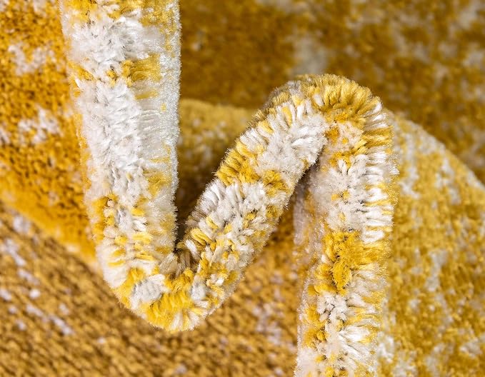 Unique Loom Bromley Collection Area Rug - Wells (9' x 12' 2" Rectangle, Yellow/ Ivory)
