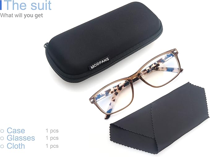 MODFANS Progressive Multifocus 1.0 Reading Glasses,Blue Light Blocking Glasses,Anti-Glare,Anti-Eye Fatigue,UV Protection for Computer/TV/Tablet/Phone,Readers with Comfort Sping Hinge