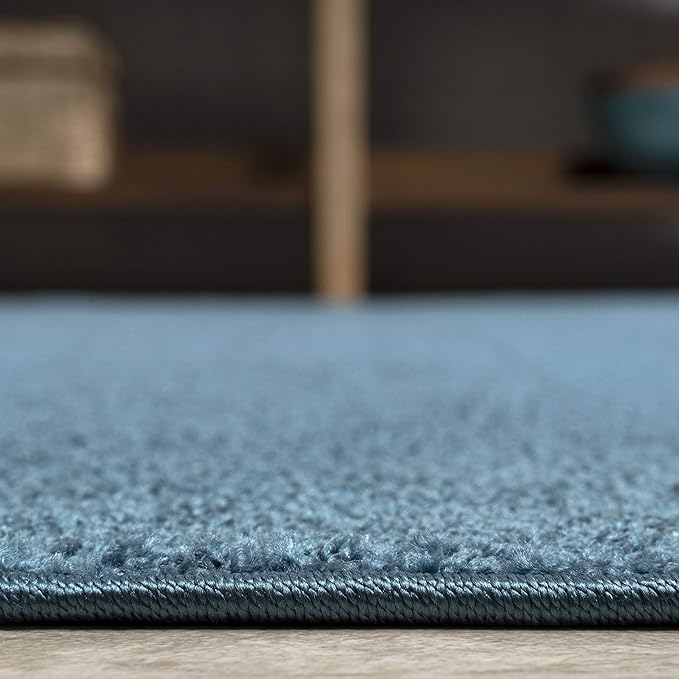 JONATHAN Y Haze Solid Low-Pile Turquoise Indoor Area Rug 5x8, Coastal,Bohemian,Minimalist,Classic, Easy-Cleaning for Living Room,Bedroom,Kitchen,Pet Friendly,Non-Shedding (SEU100H-5)