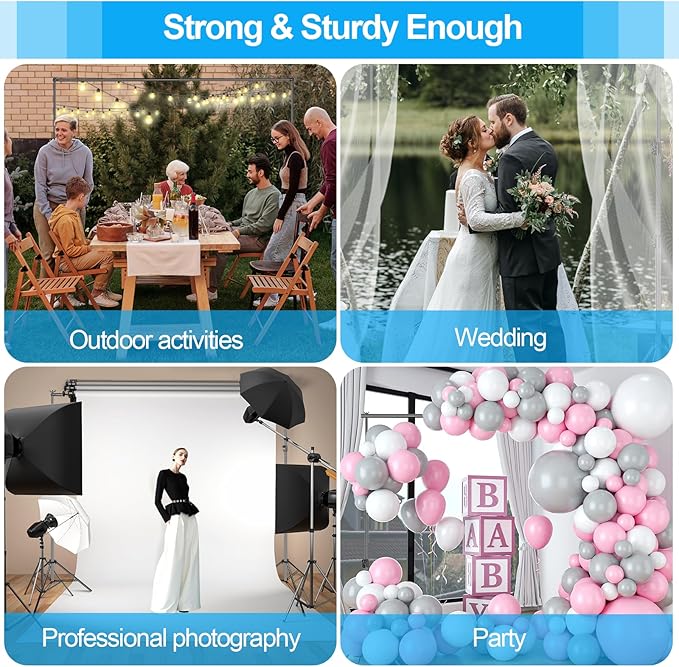 EMART Heavy Duty Backdrop Stand, 7 x 10ft Adjustable Background Support System Kit with Carry Bag for Photography