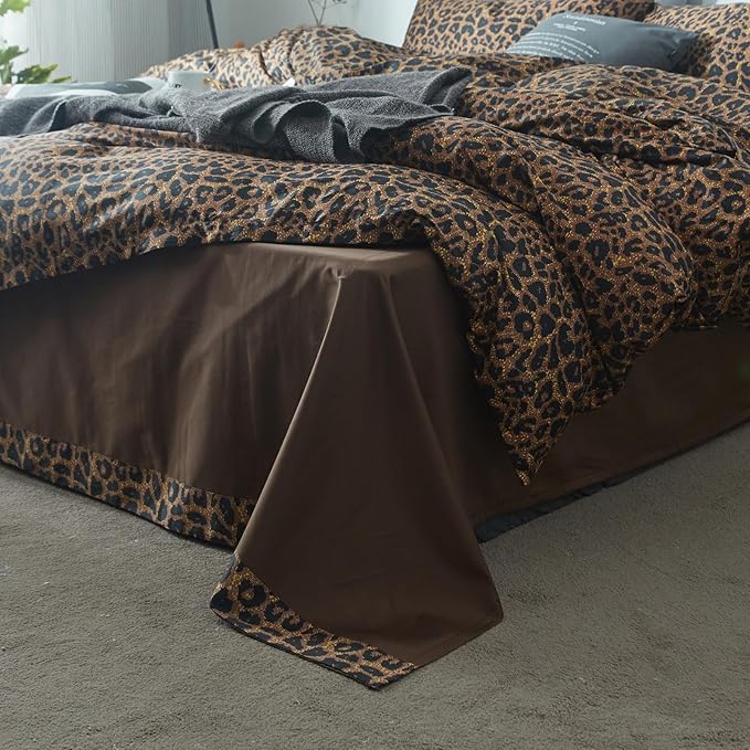 LifeTB Leopard Comforter Set Queen Comforter Set 3 Pieces Leopard Print Comforter Fluffy Soft Microfiber Bedding Set for All Seasons Animal Cheetah Print Queen Size Comforter with 2 Pillowcases