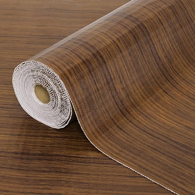 Drawer Shelf Liner for Kitchen Cabinets, Non Adhesive Slip Resistant Shelf Paper Easy to Clean, Strong Grip Thickened Waterproof Washable Mats for Pantry Shelves, Cupboard, Wood Grain, 24 in x 30 FT